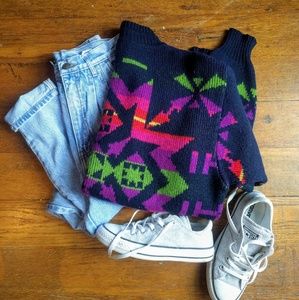 SALE Vintage Colorpop Sweater. 80s? 90s?